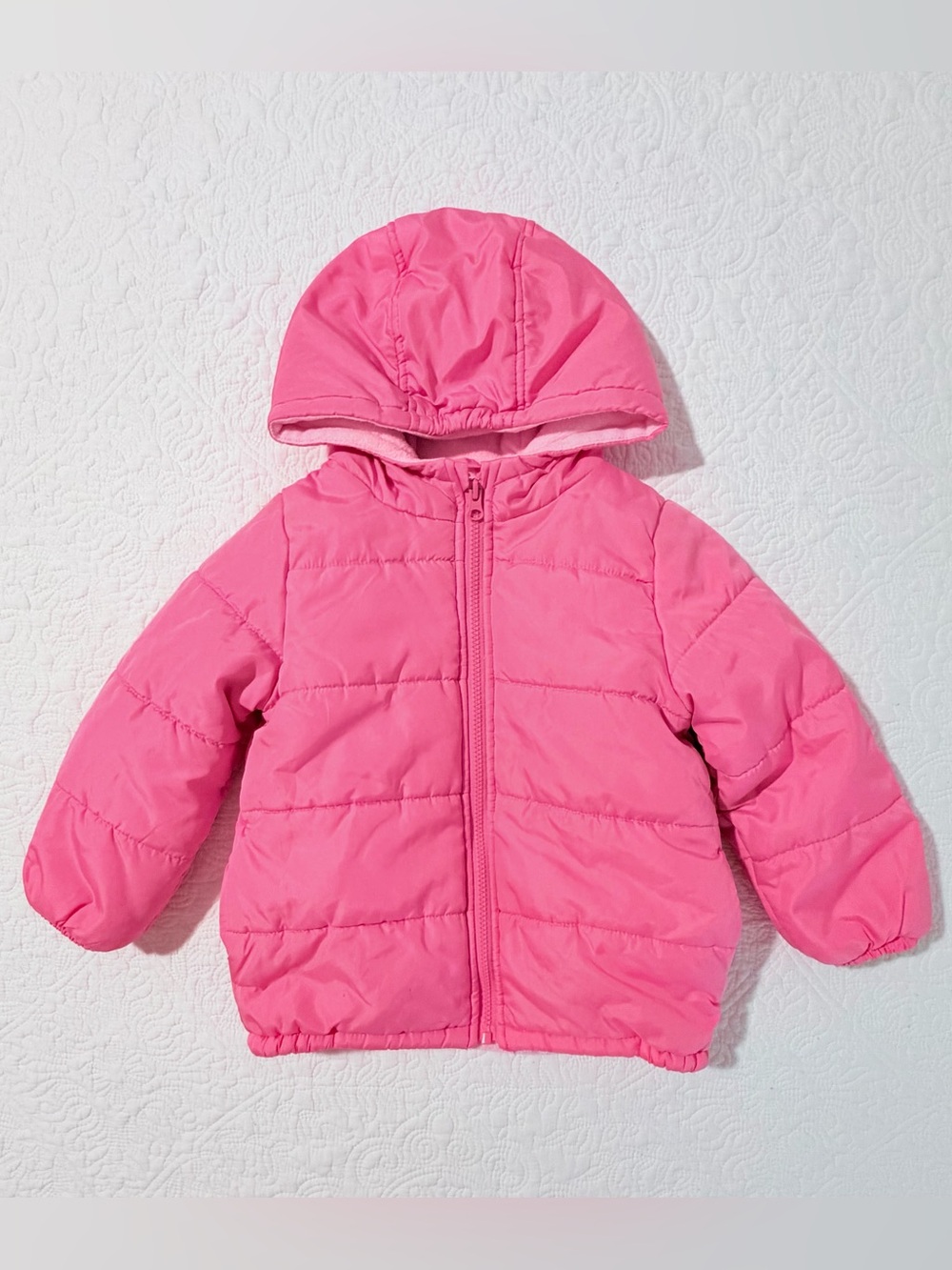 Carters | Toddler Girls Pink Fleece Lined Hooded Puffer Jacket | Size 5T